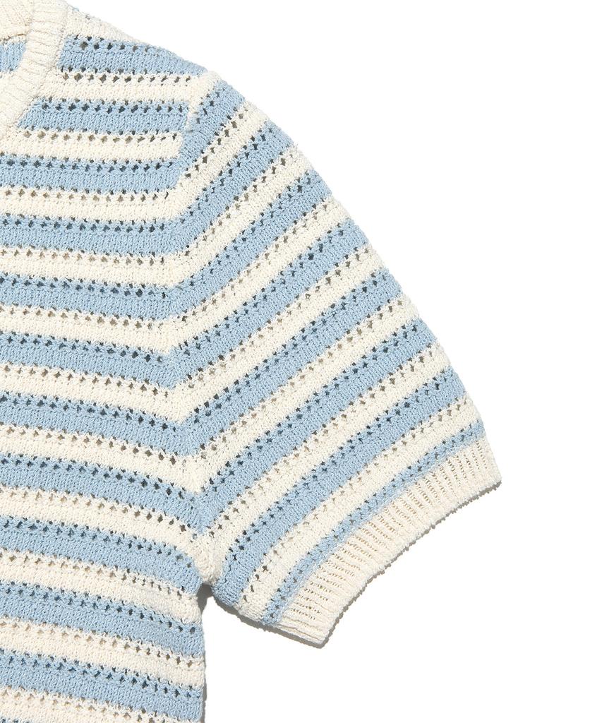 LEE Women'S Scalloped Stripe Knit Light Blue