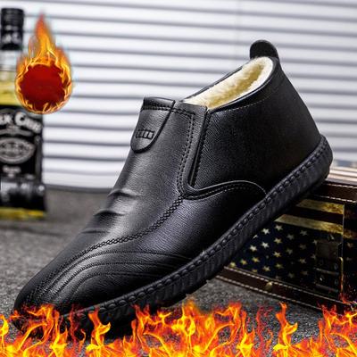Botas de Nieve Aisladas de Invierno para Hombre con Forro de Lana - Zapatos de Algodón Engrosados y Ligeros