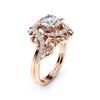 Wind, Creative Ladies Plant Wrap Ring, Luxury Copper Plated Rose Gold Zircon Jewelry