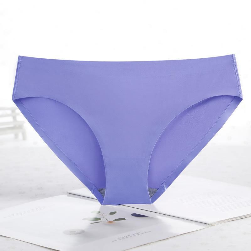 Seamless Panties Quick Drying Simple Girls Underwear Ice Silk Breathable Hip Lift Pants Plus Size Women's Low-rise Briefs