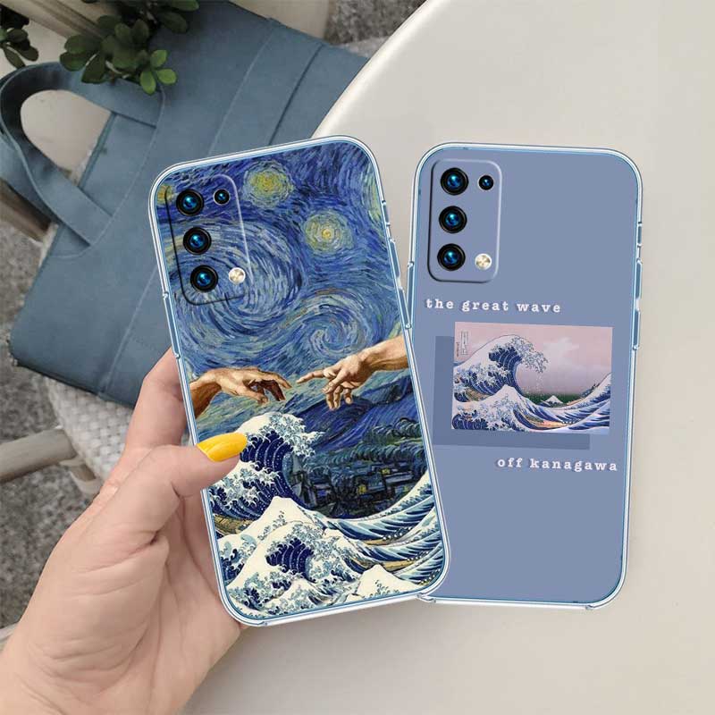 UP32 Great Wave off Kanagawa Transparent Phone Case for Motorola Moto Edge 20 30 40 50 S30 Fusion Ultra Pro Neo Lite + G200 G23
