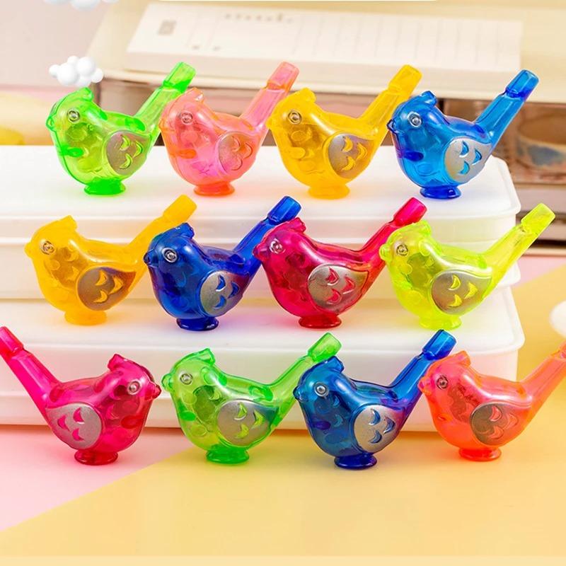 10 ks Třpytivé fandící pomůcky Mini ptáček Plastové vodní píšťalky Hluková pomůcka pro dárky na narozeninovou oslavu, dárek na baby shower, kriketový žert