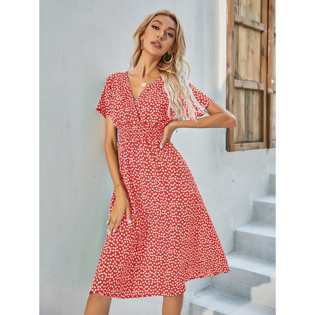 2025 New Fashion Trend Dresses Spring Summer Printed Waist Dresses Fashion Women's