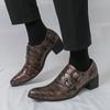 Britain Monk Double Strap Loafers Men's Pointed Skeleton Patent Leather Shoes Designer Formal Wedding Dress Homecoming Footwear