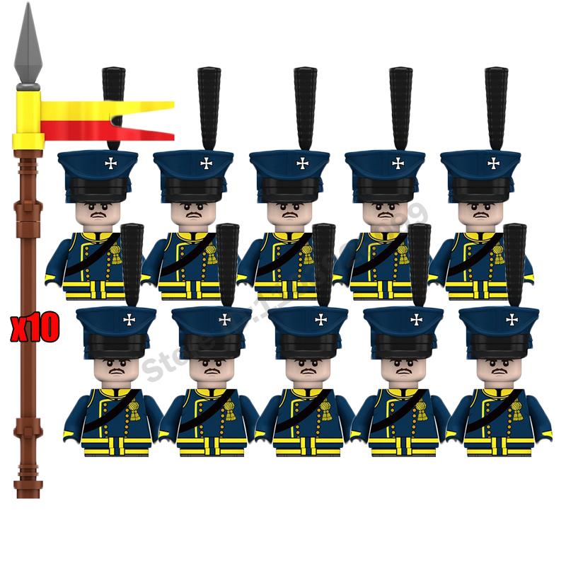 Medieval Military Building Blocks Napoleonic Wars Castle Knight Soldier Figures Weapons Guns British French Marshal Infantry Toy