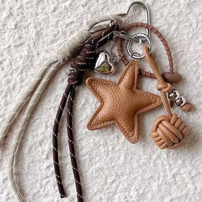 Yogodlns PU Leather Five Pointed Star Mini Backpack Hanging Handbag Pendant Bag Pendant Bags Accessories