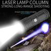 Powerful White Laser Flashlights Telescopic Zoom Tactical Spotlights Rechargeable Outdoor Torch With Tail Light Built-in Battery