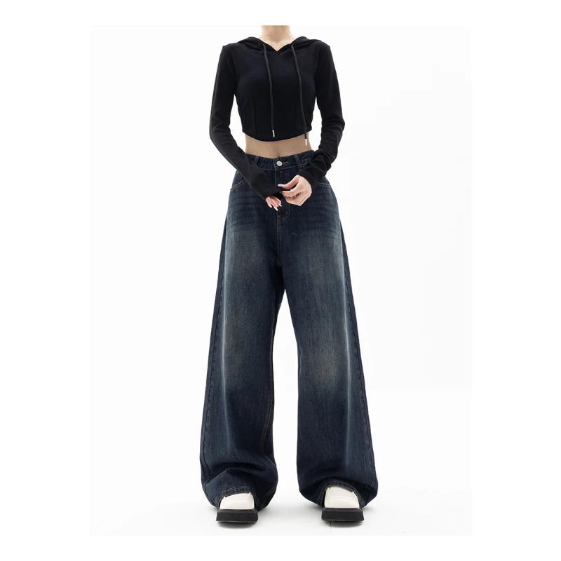 Y2K Vintage High Waist Harajuku Loose Jeans Pants Korean Fashion Women's Grunge Wide Leg Oversized Denim Trouser Female Clothes