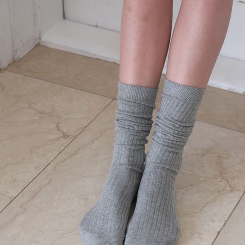 OVT-U Basic Daily Rib Knee Socks_4 colors