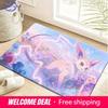 Espeon with Magical Lightning and Flowers Print Non-slip Doormat, Soft Absorbent Floor Rug for Home Decor