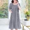 The New High-end Summer Good Cotton and Silk Dress Is Fattened and Enlarged, and Women's Clothing Is Suitable for Fat People's Skirts Dresses.