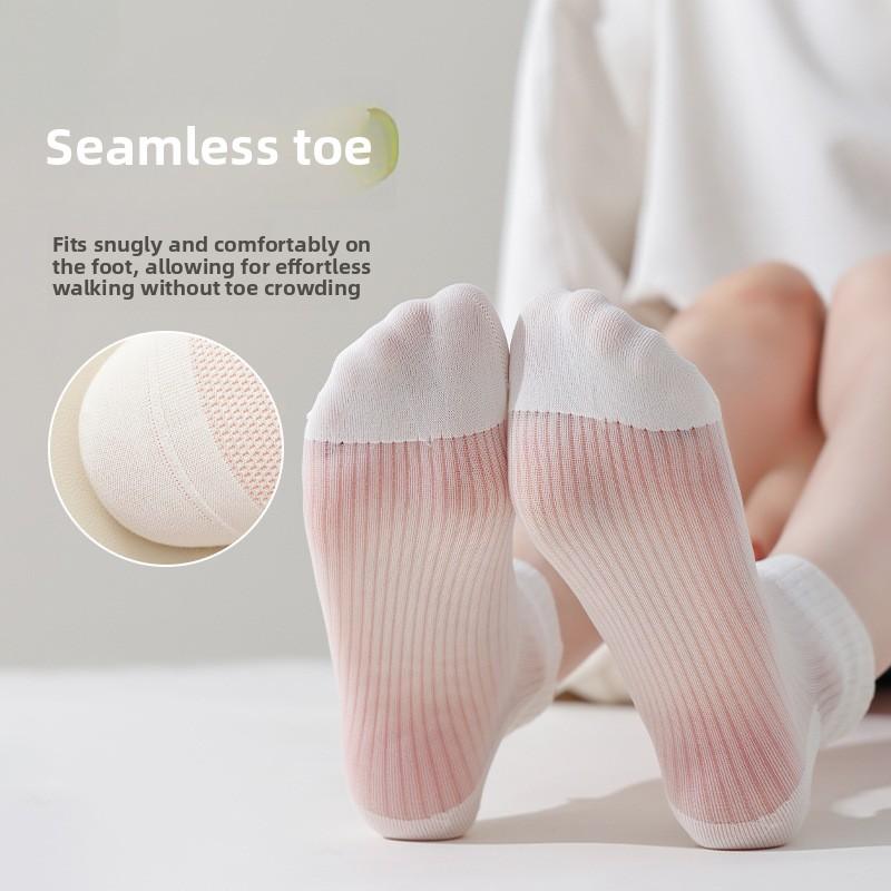 Summer Thin Ice Socks for Women, Boneless Crystal Silk Anti-hook Silk Short Tube Glass Fiber Ultra-thin Short Socks