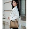 Viney Women's Handbag, Cowhide Bucket Bag, Crossbody Bag, Shoulder Bag, Gray