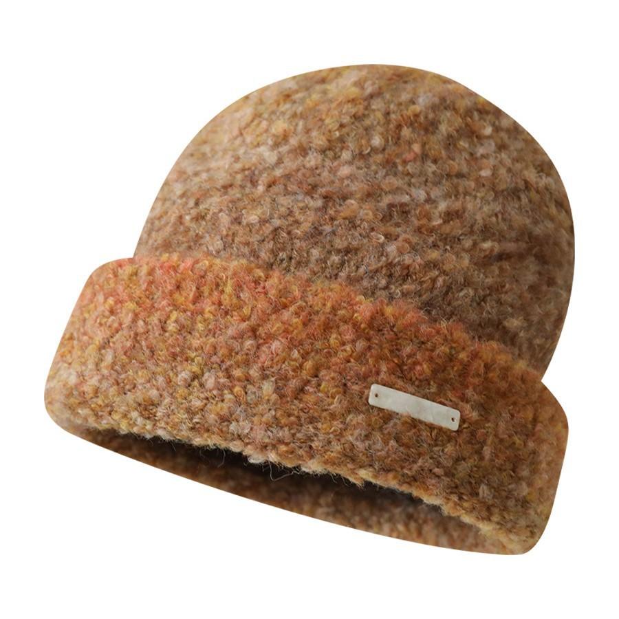 Autumn and Winter Atmosphere Gradually Change Knitted Hat Soft Waxy Warm Pullover Hat Stack Hat Men's and Women's Fashion Versatile Wool Hat