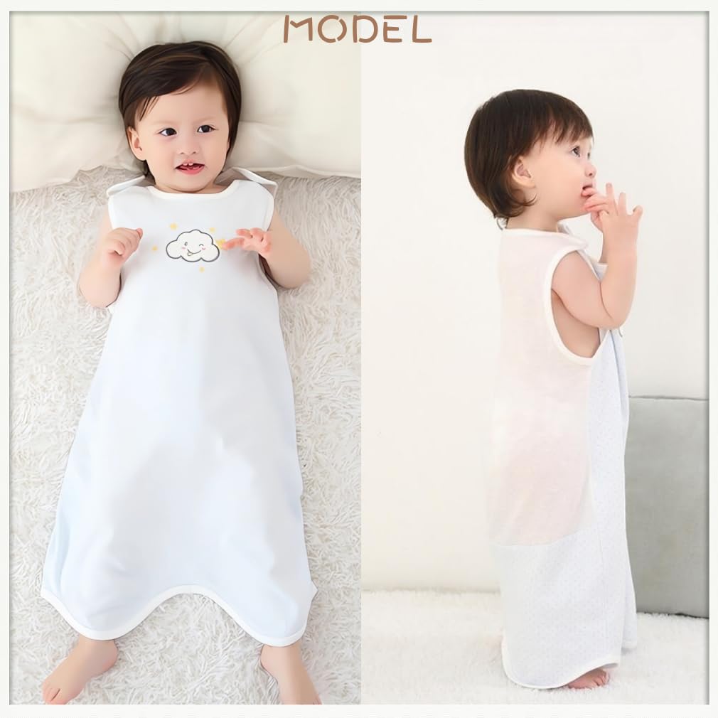 MARBEINE Baby Fits Perfect for Spring and Years Breathable Cotton Sleeping Perfect for Naps and Keeps You Warm Sleeper, Sleeveless, 66-100cm, Summer,