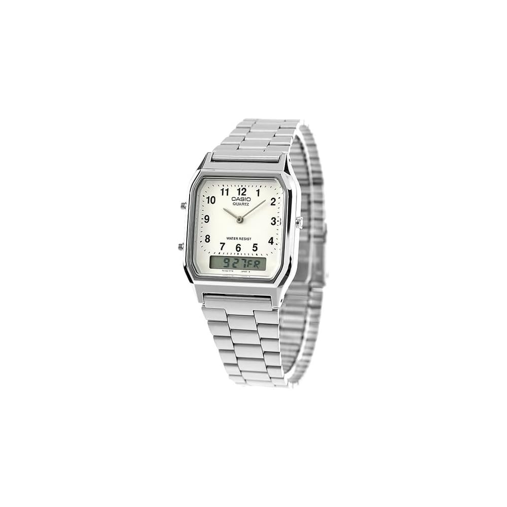 Casio Cheap Casio AQ-230A-7B Quartz Men s Wristwatch Silver 38mm Water Resistant