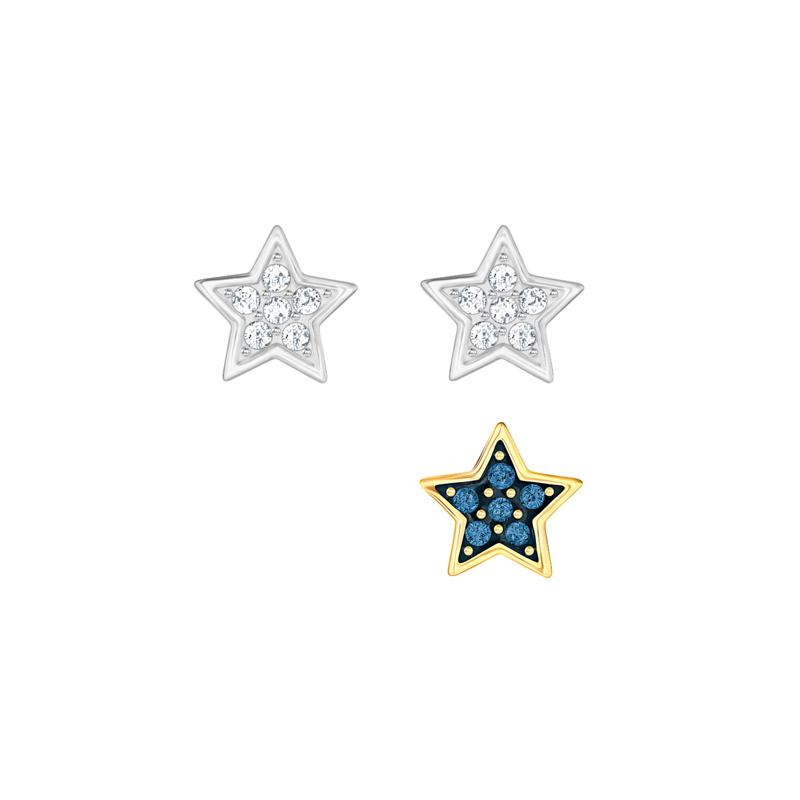 Swarovski Crystal Wishes five-pointed star combination earrings for women 5528498 коричневый
