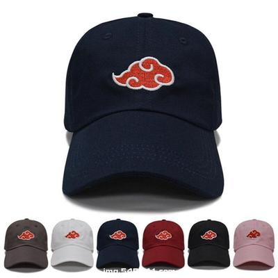 Washed Cowboy Daddy Hat Akatsuki Logo Anime Naruto Daddy Hat Uchiha Family Logo Embroidered Baseball Cap Black Stretch Cap