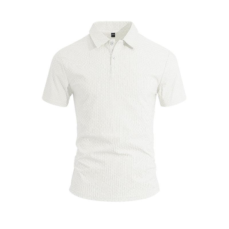 Men s Summer Checked Short-Sleeved Collared Shirt: A Versatile, Classic Business-Casual T-Shirt S белый