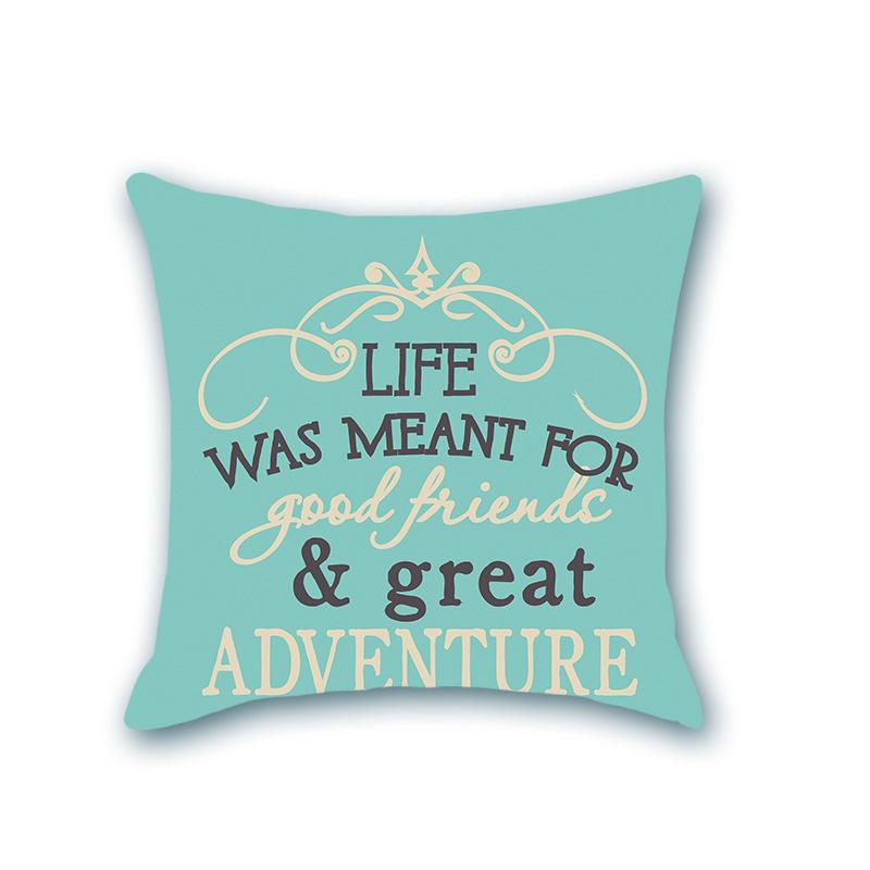 INS Style Faux Soft Throw Pillow Cover - Letter Print Home Decor for Sofa & Living Room