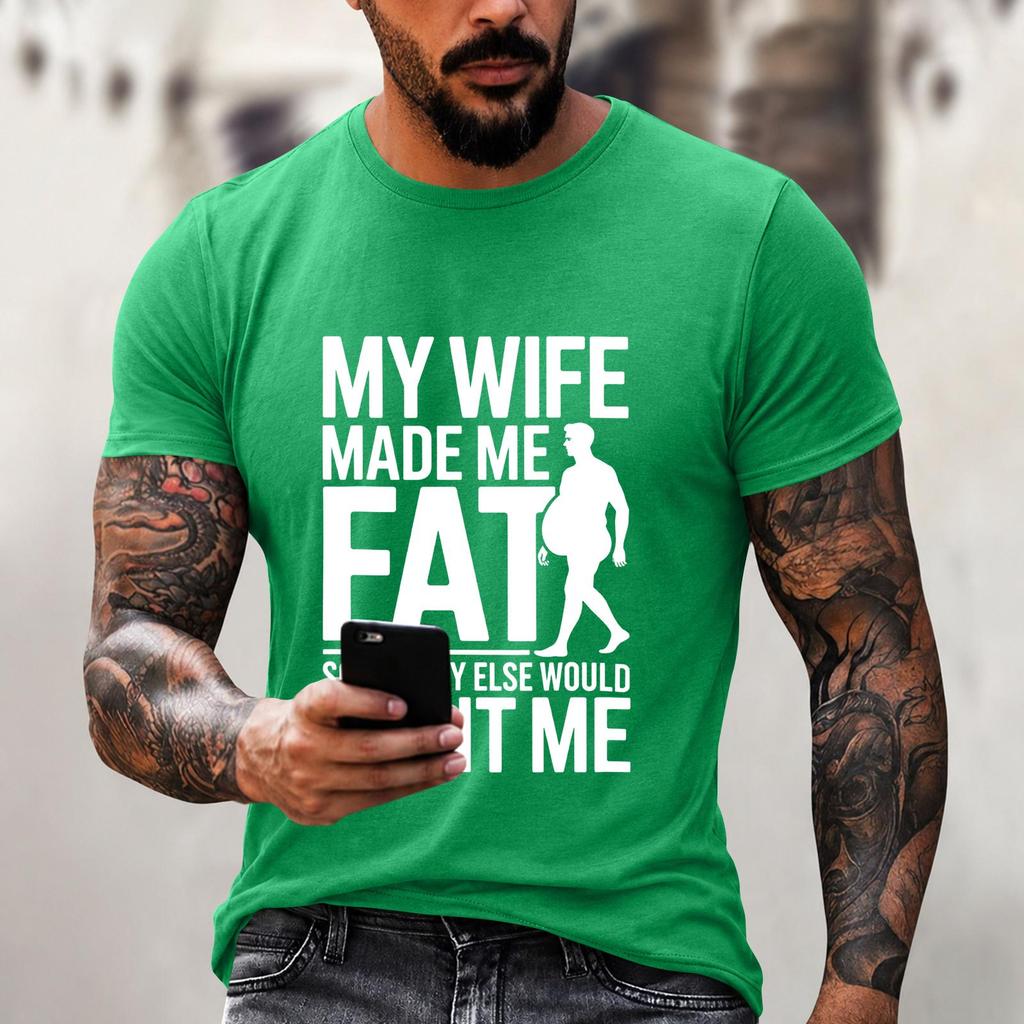 Lässiges Herren-Grafik-T-Shirt mit lustigem Buchstabenaufdruck, lockere Passform, für den Alltag