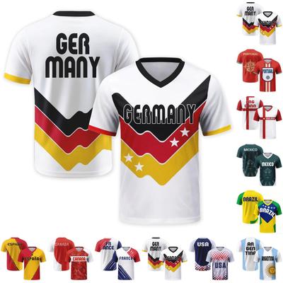 Men's Short Sleeve V Neck Sports Jersey Argentina Sun Print Lightweight Breathable Fabric Athletic Shirt for Outdoor Activities