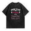 Soon To Be A Mommy Baby Girl Expecting Mother T Shirt vintage Washed Top For Everyday Wear Stylish Breathable Comfortable