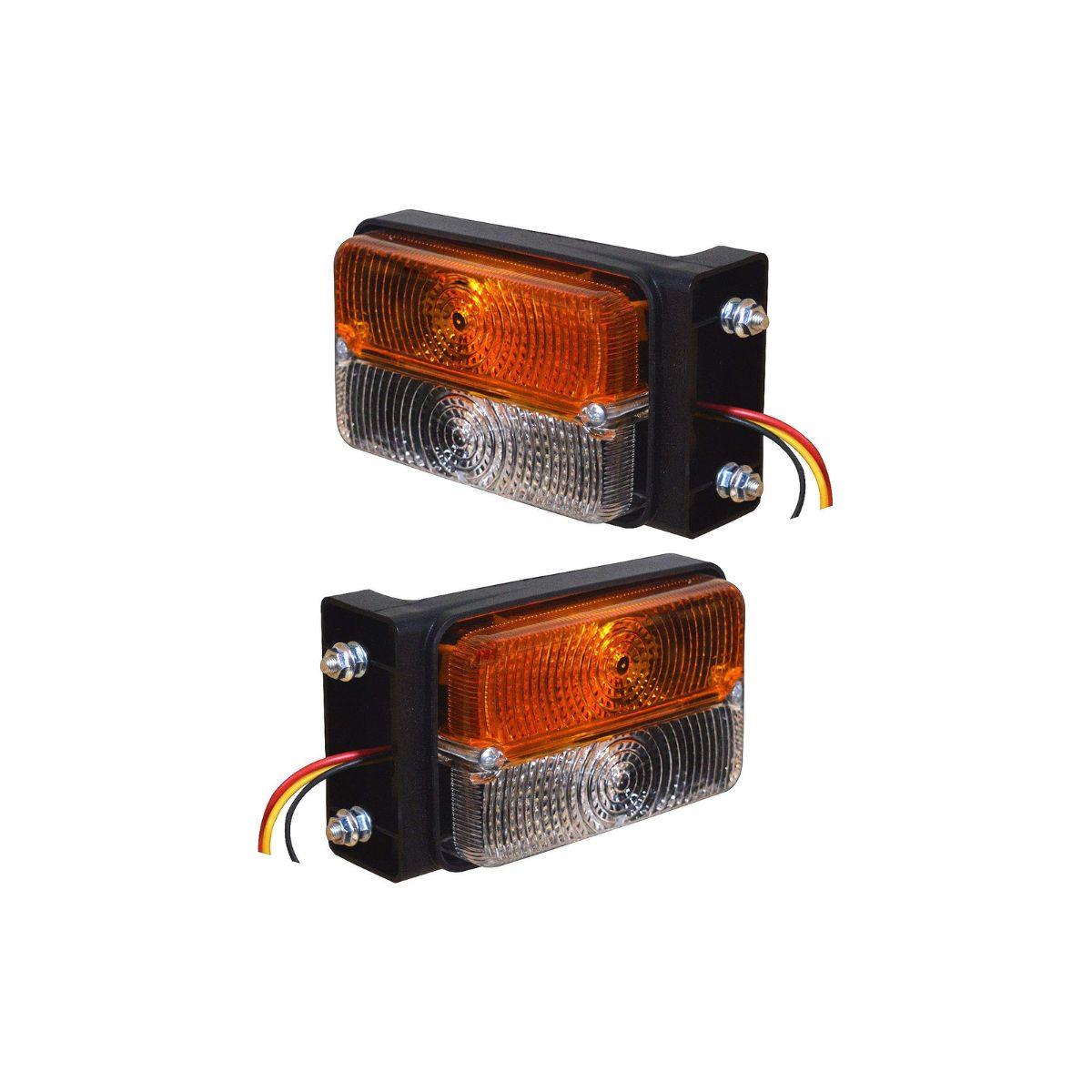 

APSMOTIV Pair of Turn Signal Indicator Lights Side Marker with 12v Bulbs Suitable for Case IH, Massey Ferguson Tractor, McCormick янтарь/чистый