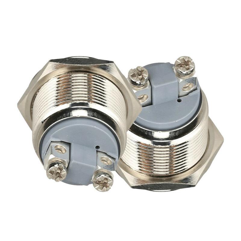 Silver Car Control 19mm 12V Momentary on/Off Metal Cool Push Button Switch Waterproof Car Tuning Spare Parts Car Accessories