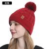 Knitted hat, scarf, gloves, three-piece set, women's winter velvet, warm outdoor riding, ear protection, wool, knitted hat
