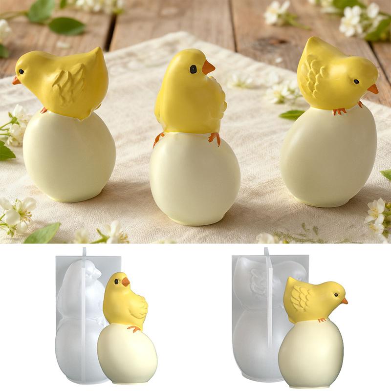 Standing Chick DIY Easter Egg Silicone Mold Candle Making Kit for Scented Plaster Resin Crafts