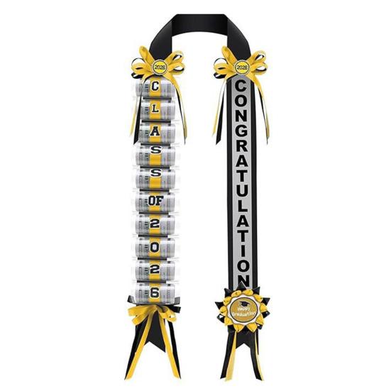 2026 Graduation Money Lei with 11 Cash Holder Double Braided Grad Ribbon Leis Graduation Gifts for Class of 2026 High School College Party Supplies