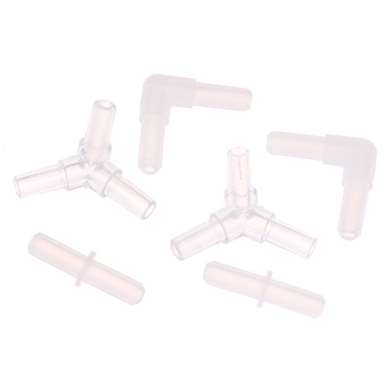 10Pcs Aquarium Airline Tubing Connectors Plastic Valve Joints Fish Tank Transparent Air Tube Adapters For 4Cm Id Air Line Hose