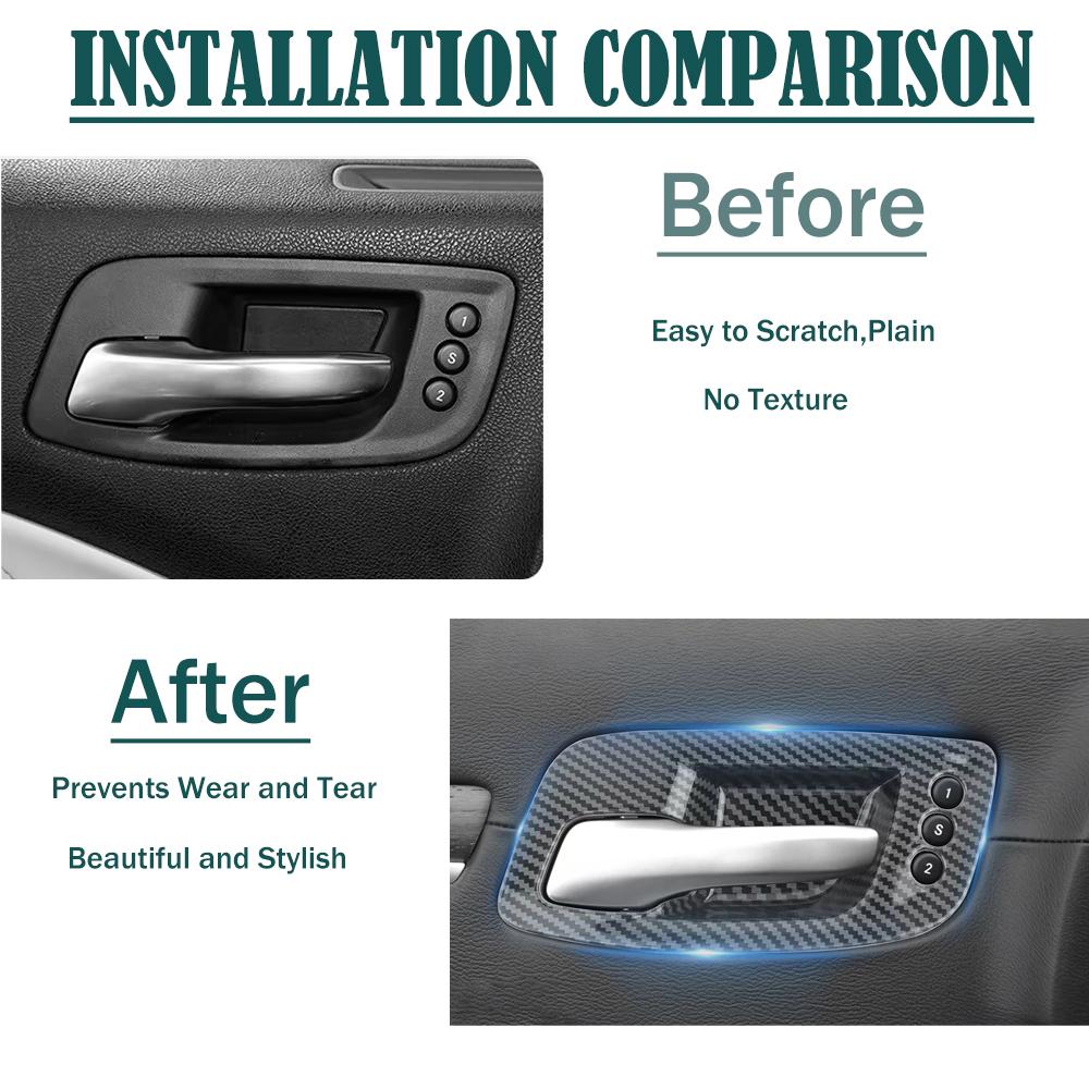 For Dodge Charger 2011-2021 Car Inner Door Handles Bowl Cover 5pcs Anti-Scratch Decora Frame For Dodge Chrysler 300 2015-2021