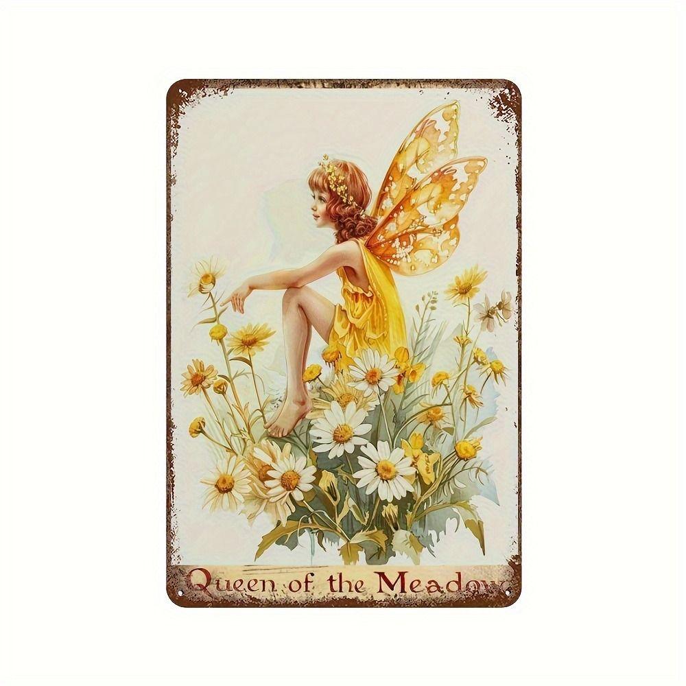 Vintage Metal Tin Sign Easter Bunny with Eggs Wall Decor Home Kitchen 20x30cm