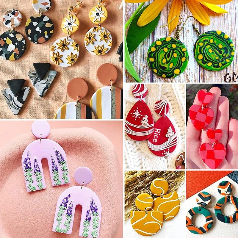 18/21/24Pcs Polymer Clay Earrings Cutters Geometry Die Baking Mould Handmade DIY Jewelry Making Cake Cookie Cutter Plastic