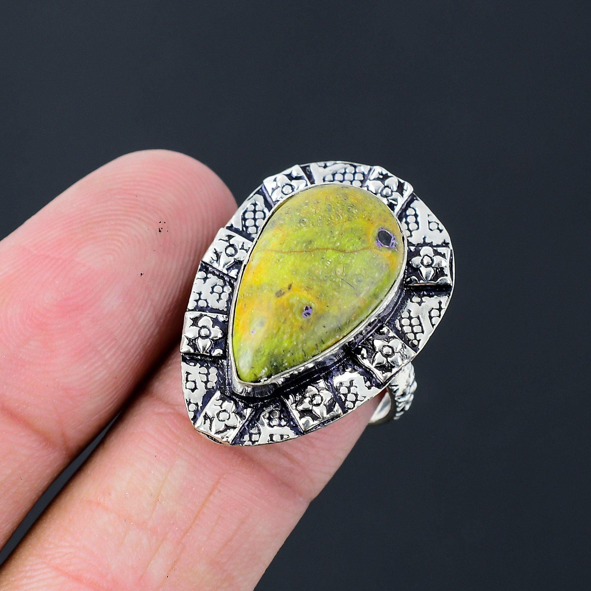 Daughters Day Sale 925 Silver Atlantisite Stone Stackable Promise Ring Size 8.5 8.5