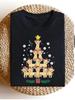 Chihuahua Christmas Tree Chihuahua Dog Xmas Women T-Shirt Gift for Men Women Dad Mom Friends I0 Women'S Round Neck Top,