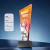 2025 Premium Crystal Trophy with Aluminum Plaque, Ideal for Employee Awards, Annual Meetings, Competitions, and Engraved Souvenirs
