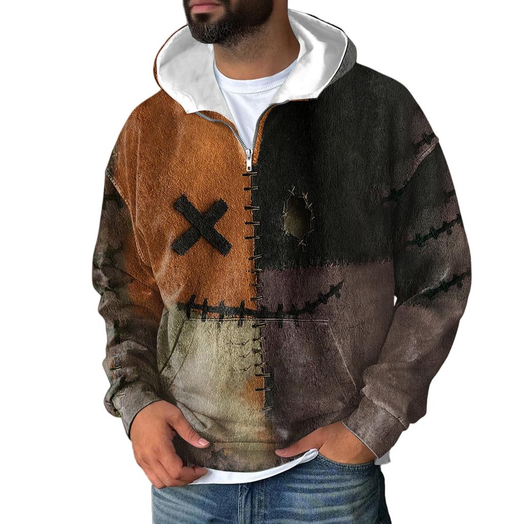 Men Zipper With Pockets Vintage Hoodies Casual Sweatshirts Lightweight