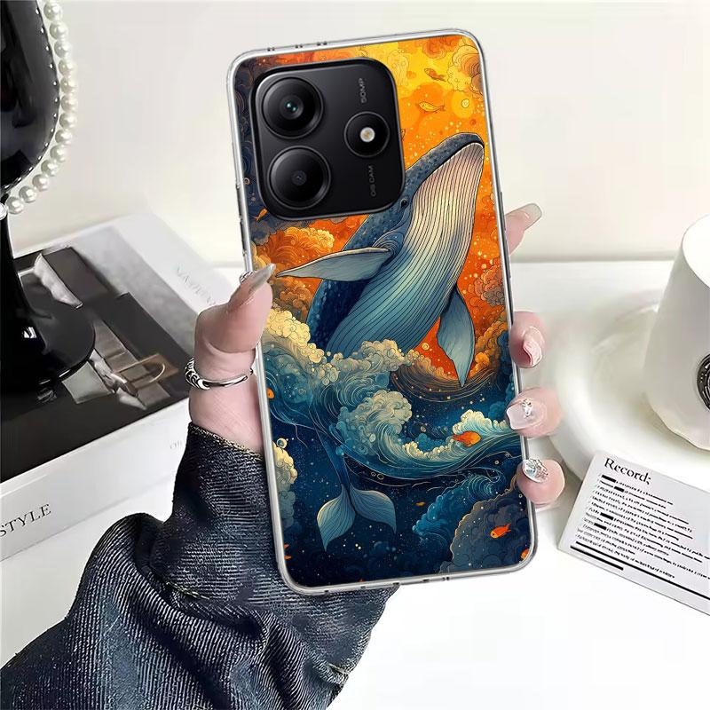 Humpback Whale Sea Giant Soft Phone Case For Xiaomi Redmi Note 15 14 14S 13 12 Pro Plus 12S 11 11S 11E 10 10S 11T 5G Fundas Coqu