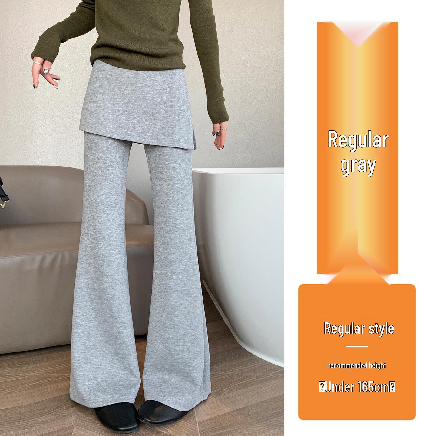 

High-Waisted Micro-Flare Slit Pants for Women - 2026 Spring/Summer Slimming Casual Floor-Length Sweatpants. Extra Large