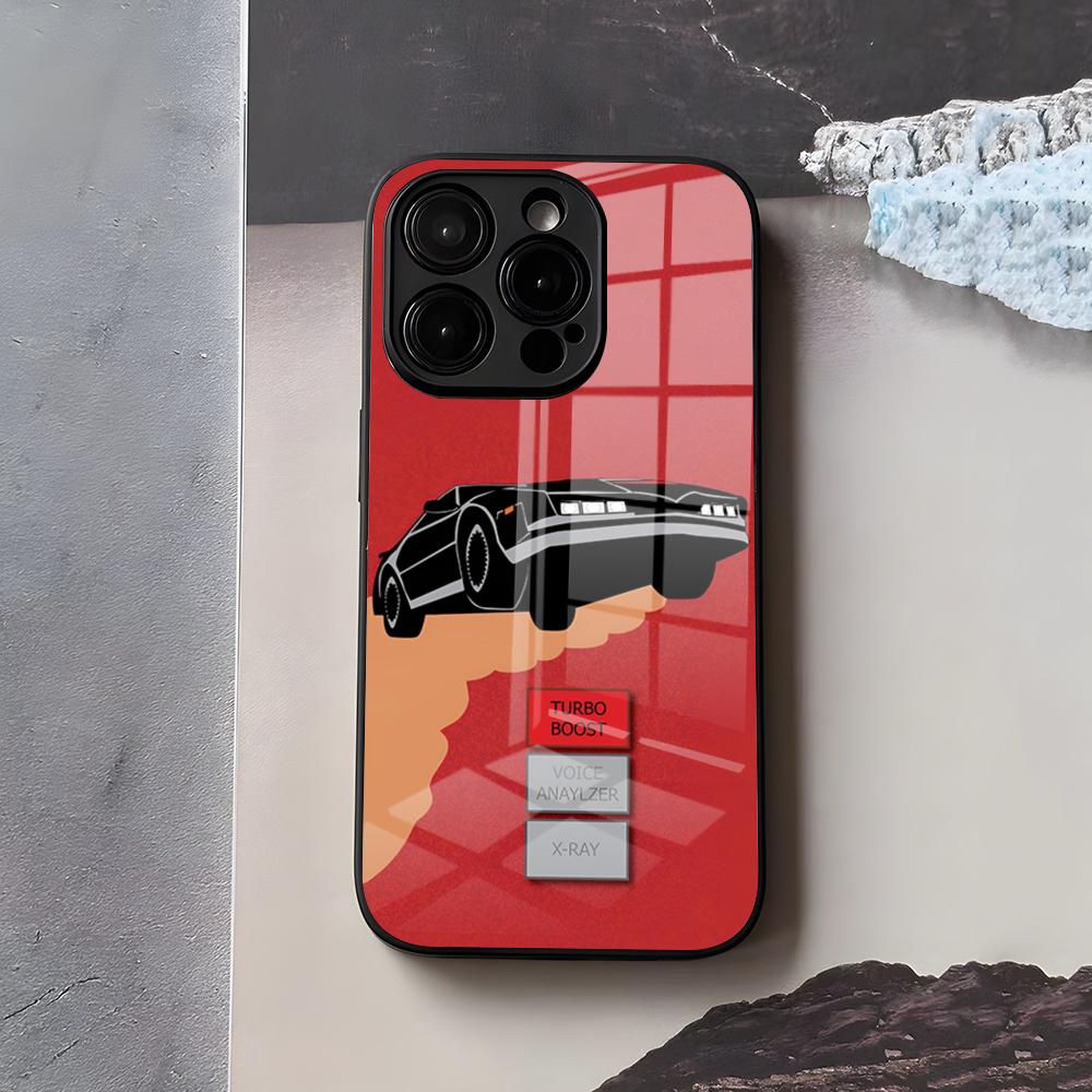 

Cool K-Knight Rider Phone Case For IPhone 17 Air 16 E Pro Max 15 14 13 Mini 12 Pro 11 Max Plus Black Glass Cover iPhone 12ProMax