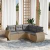 VidaXL Garden Lounge Set with Cushions 5 Pcs, Patio Sofas, Patio Furniture Set, Outdoor Furniture, Beige 3221348