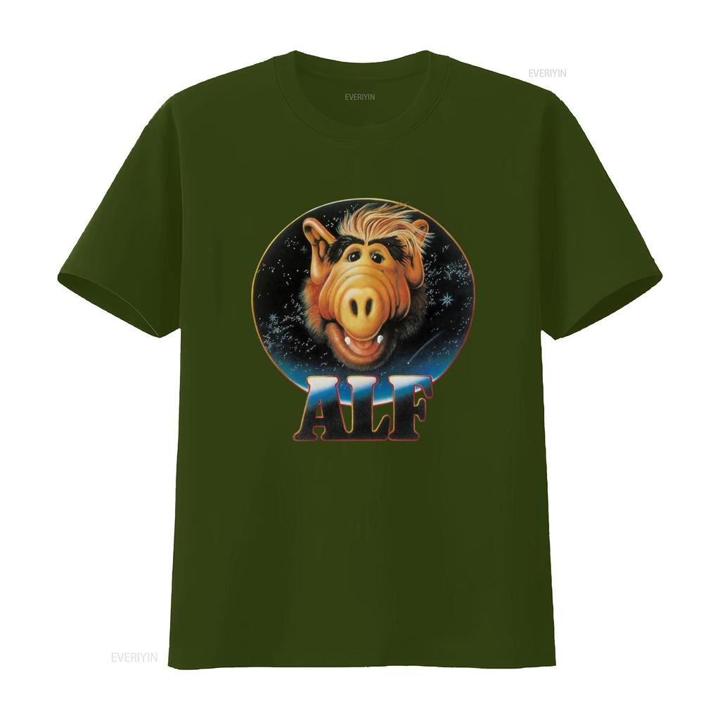 Alf Alien Lite T shirt Retro Sci Fi Character Print Casual Comfortable vintage Washed designer clothes Top For Everyday Wear