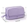 Pencil case large capacity pen with 4 compartments pencil case with multiple slots school office stationery storage device black