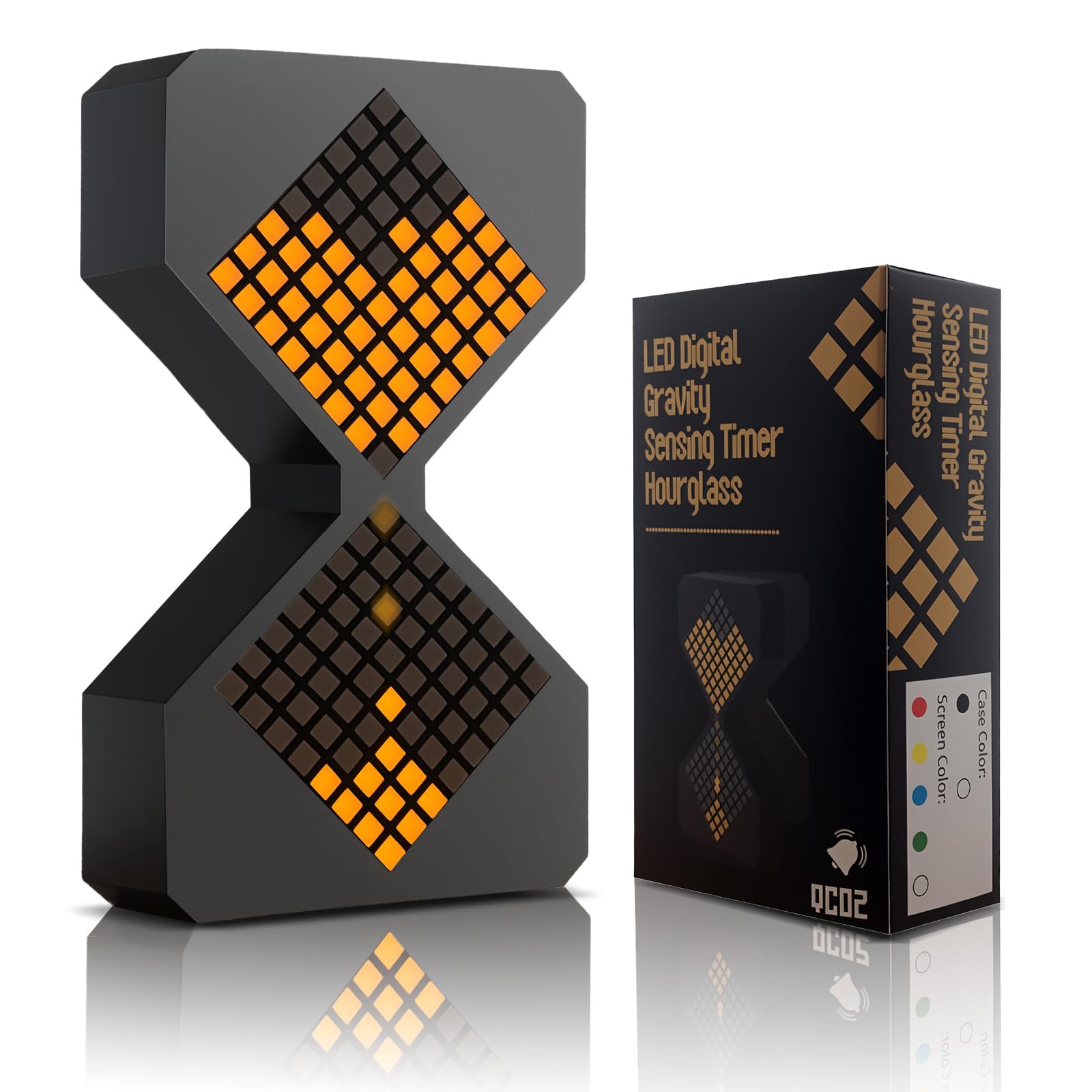 LED Hourglass Timer Kitchen Timer, Adjustable within 30 Minutes, Gravity Induction DIY Digital Timer, Suitable for Classroom/Cooking/Fitness/Baking/St