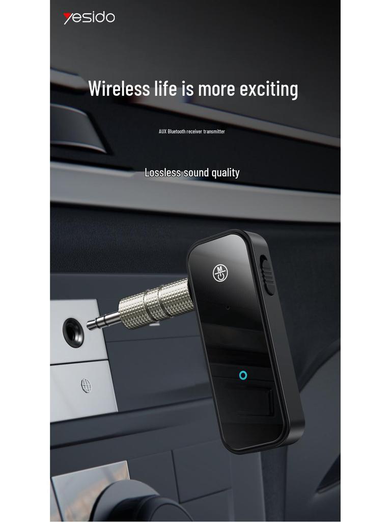 Wireless 5.0 Car Bluetooth Aux Audio Receiver & Adapter