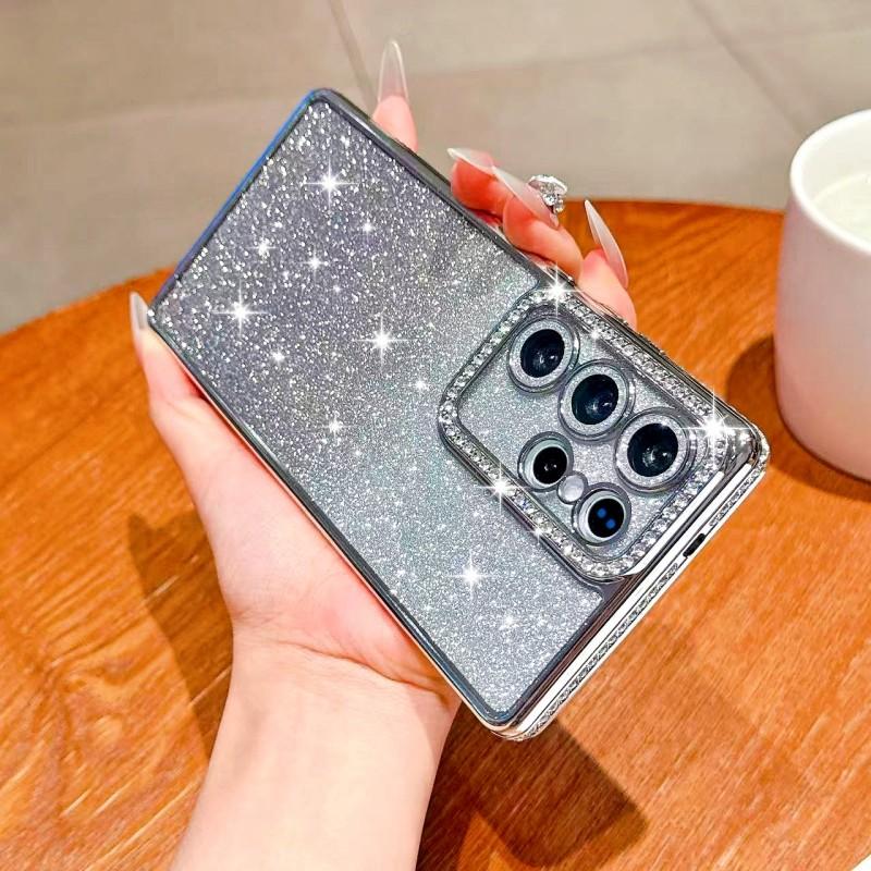 Diamond Case For Samsung Galaxy S25 Ultra S22 S23 Plus S24 S21 S20 FE A56 Glitter Shockproof Plating Clear Soft TPU Cover