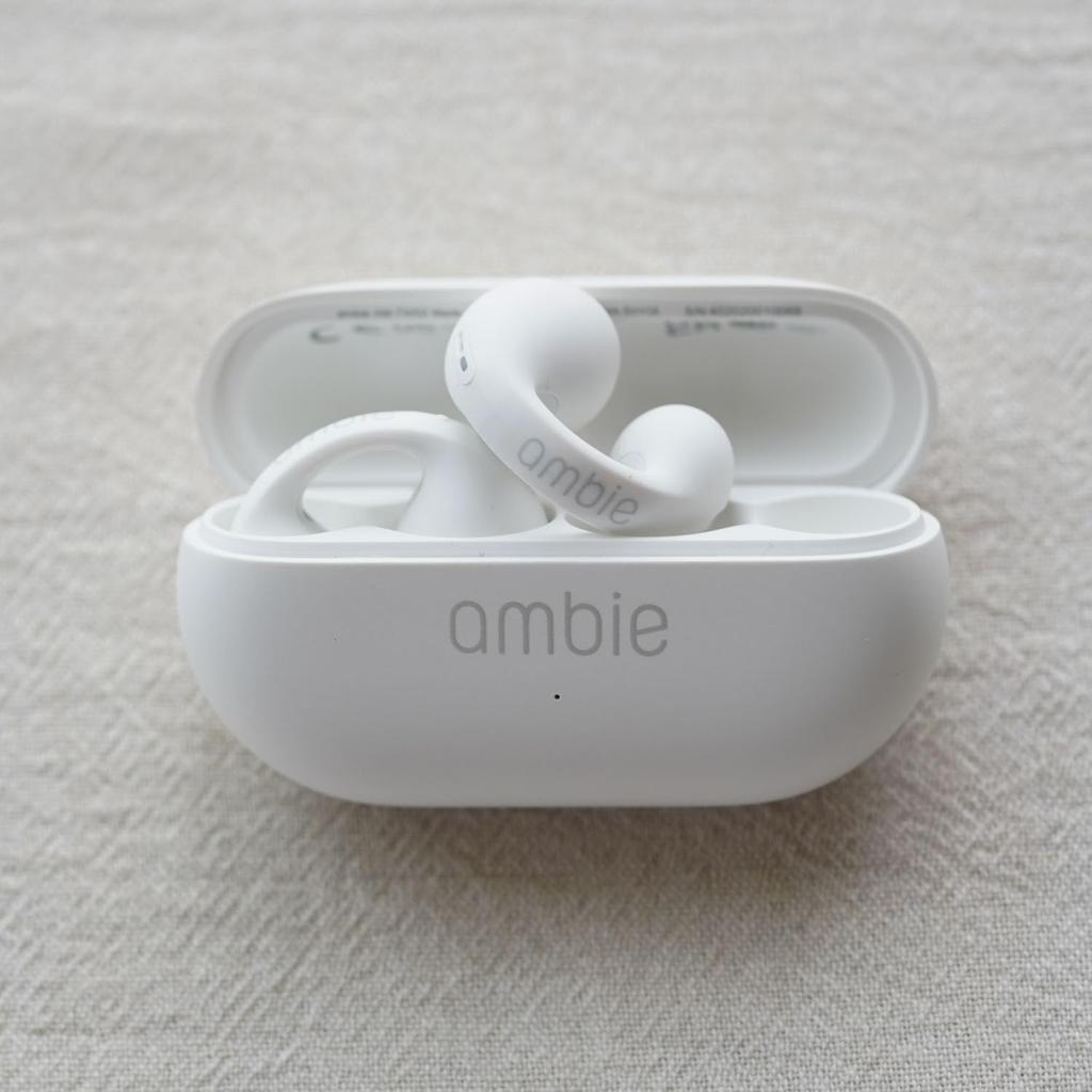 ambie sound earcuffs Starter Set main unit x interchangeable true wireless Bluetooth with AM-TW02 (WHITE Latte) Open-ear, easy-to-listen-to, covers,